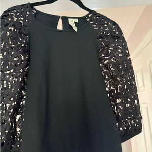Dolan Black Lace Detail Top by Anthropology